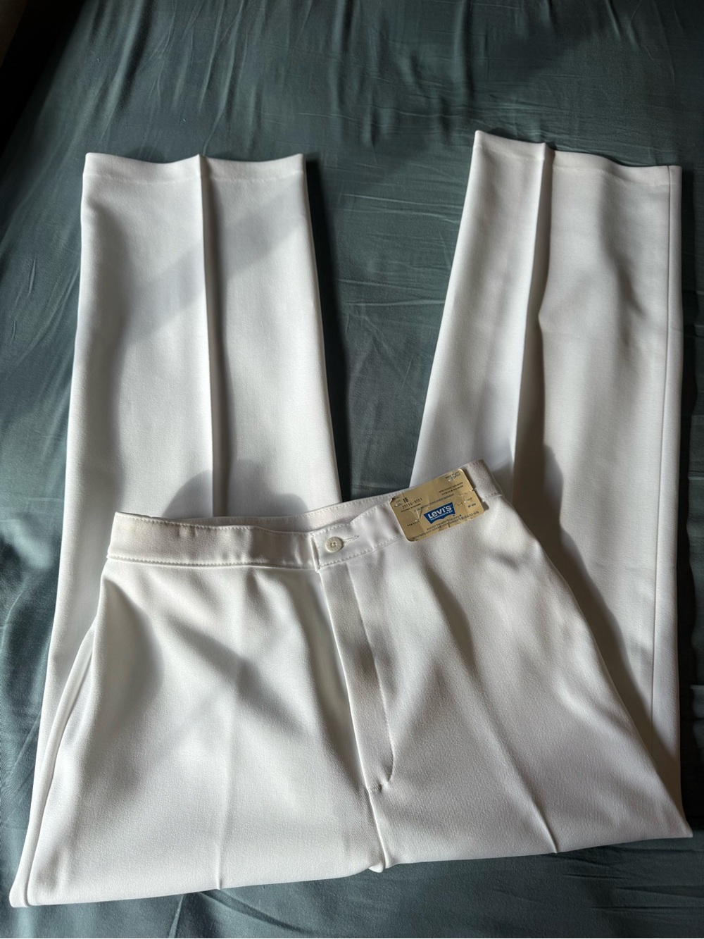 Vintage 1970s Levi's Womenswear White Dacron Polyester Pants